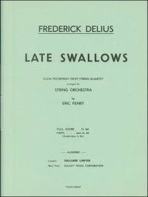 Delius: Late Swallows for String Orchestra published by Stainer & Bell