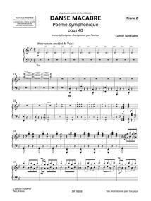 Saint-Saens: Danse Macabre Arranged for Two Pianos published by Durand