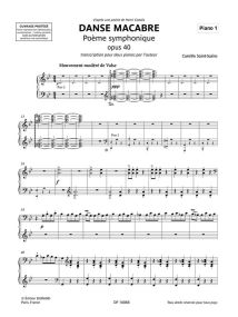 Saint-Saens: Danse Macabre Arranged for Two Pianos published by Durand