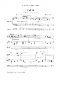 Lemare: Elegy in G for Organ published by Banks