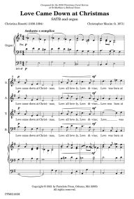 Maxim: Love came down at Christmas SATB published by Paraclete