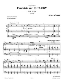 Bedard: Fantaisie sur 'Picardy' for Organ published by Cheldar