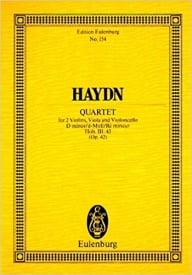 Haydn: String Quartet D minor Opus 42 Hob. III:43 (Study Score) published by Eulenburg