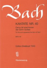 Bach: Cantata No 40 published by Breitkopf & Hartel - Vocal Score