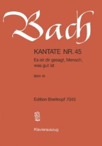 Bach: Cantata No 45 published by Breitkopf & Hartel - Vocal Score