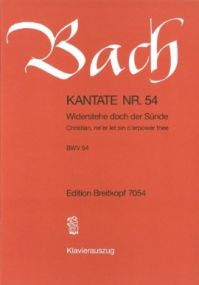 Bach: Cantata No 54 published by Breitkopf & Hartel - Vocal Score