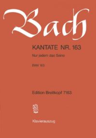 Bach: Cantata No 163 published by Breitkopf & Hartel - Vocal Score