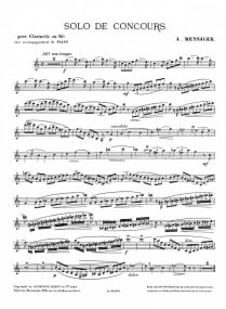 Messager: Solo de Concours for Clarinet published by Leduc