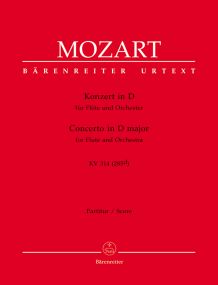 Mozart: Concerto No 2 in D K314 for Flute published by Barenreiter - Full Score