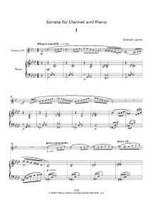 Lyons: Sonata for Clarinet published by Clifton