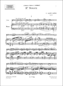 Saint-Saens: Sonata No 2 in Eb Opus 102 for Violin published by Durand