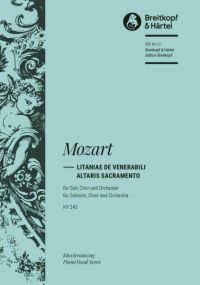 Mozart: Litaniae de venerabili altaris sacramento in E-flat (K243) published by Breitkopf - Vocal Score