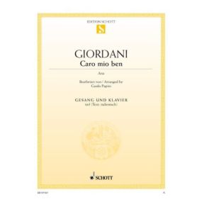 Giordani: Caro Mio Ben for Low Voice in Db published by Schott