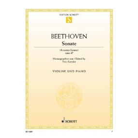 Beethoven: Sonata in A Opus 47 (Kreutzer) for Violin published by Schott