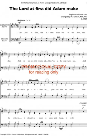 Backhouse: The Lord at first did Adam make SATB make published by Encore