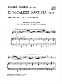 Panofka: 12 Vocalises D'Artiste Opus 86 published by Ricordi