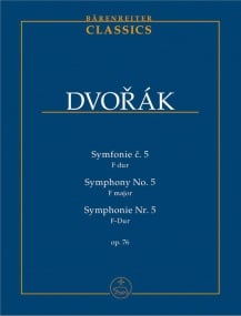 Dvorak: Symphony No 5 in F Major Study Score published by Barenreiter