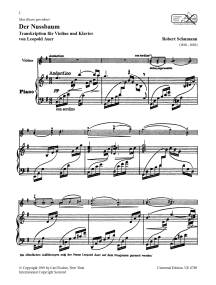 Schumann: The Walnut Tree (Der Nussbaum) for Violin published by Universal