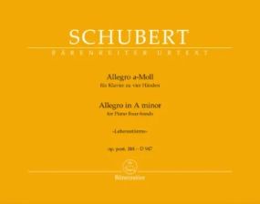 Schubert: Allegro in A minor for Piano Duet published by Barenreiter