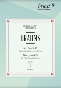 Brahms: 6 Quartets Opus 112 published by Breitkopf - Vocal Score