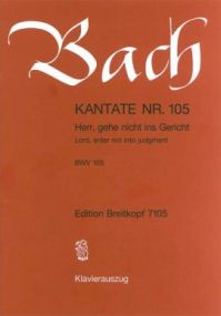 Bach: Cantata No 105 published by Breitkopf & Hartel - Vocal Score