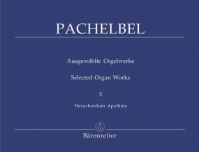 Pachelbel: Selected Organ Works Vol 10 published by Barenreiter