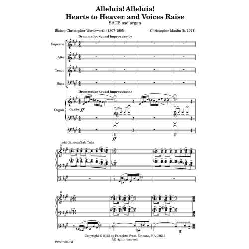 Maxim: Alleluia! Alleluia! Hearts to Heaven SATB published by Paraclete