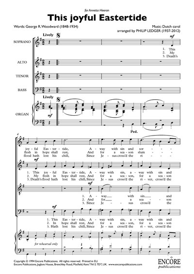 Ledger: This Joyful Eastertide SATB published by Encore