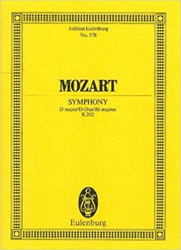 Mozart: Symphony No. 30 D major KV 202 (Study Score) published by Eulenburg