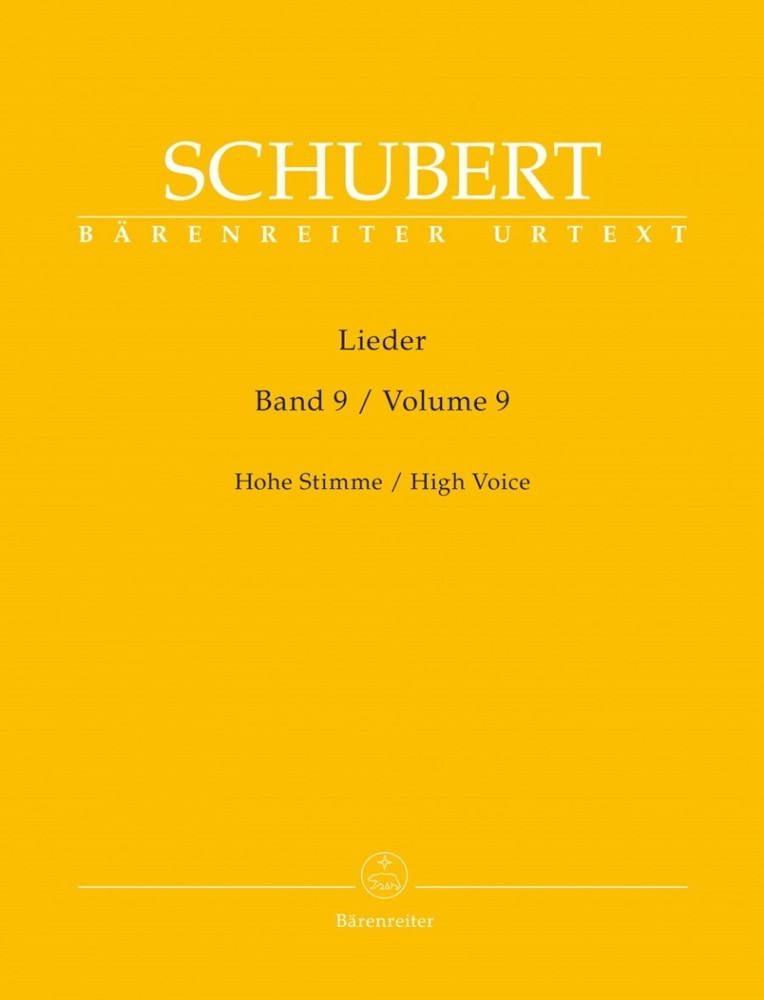 Schubert: Lieder Volume 9 for High Voice published by Barenreiter