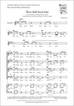 Sirett: Thou shalt know him SATB published by OUP