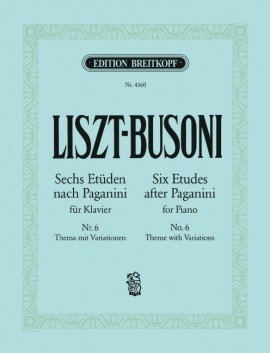 Liszt: 6 Etudes after Paganini Volume 6 for Piano published by Breitkopf