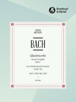 Bach: Piano Works I/3 published by Breitkopf