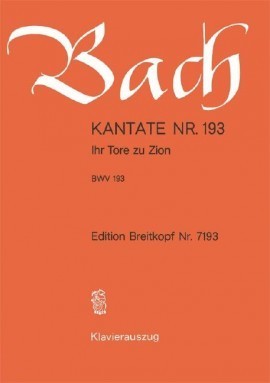 Bach: Cantata No 193 published by Breitkopf & Hartel - Vocal Score