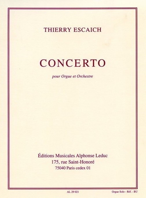 Escaich: Concerto for Organ (organ solo part) published by Leduc