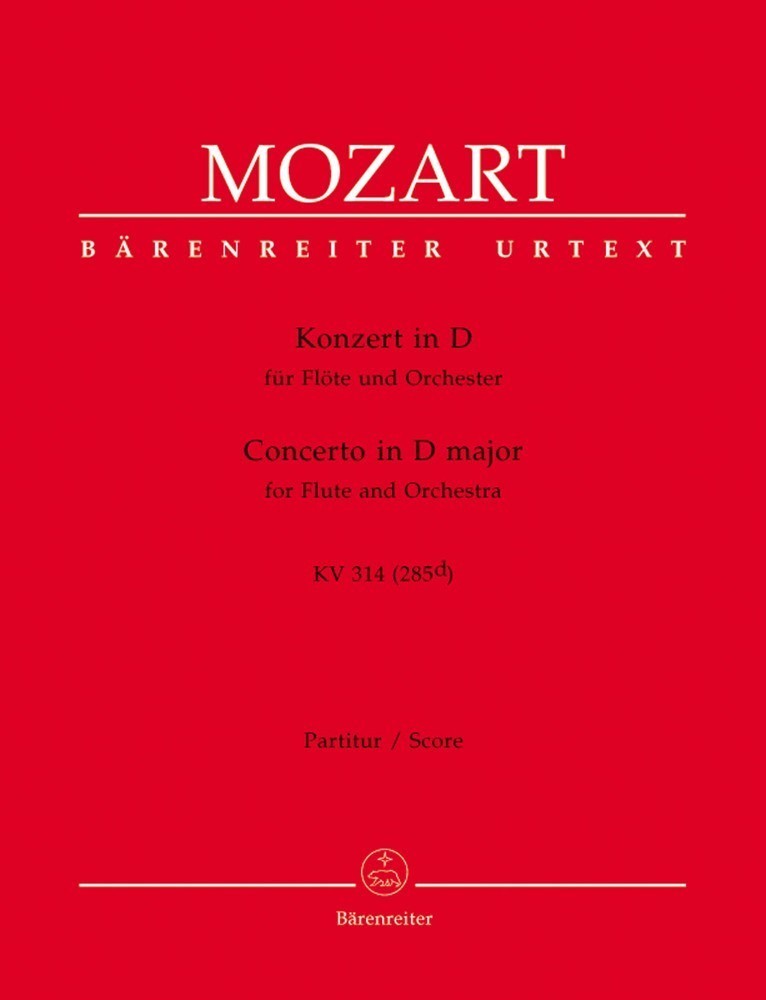 Mozart: Concerto No 2 in D K314 for Flute published by Barenreiter - Full Score