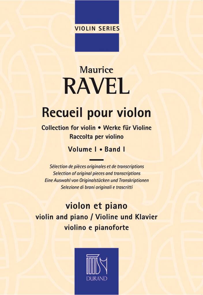 Ravel: Collection for Violin Volume 1 published by Durand