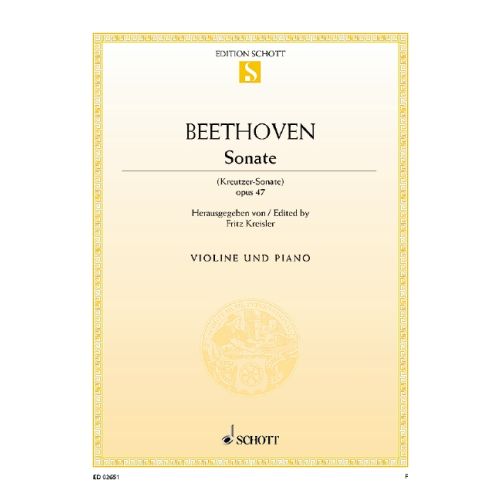 Beethoven: Sonata in A Opus 47 (Kreutzer) for Violin published by Schott