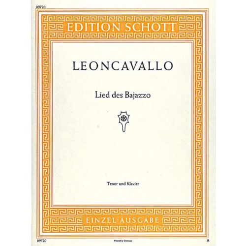 Leoncavallo: Vesti la giubba for Tenor Voice published by Schott