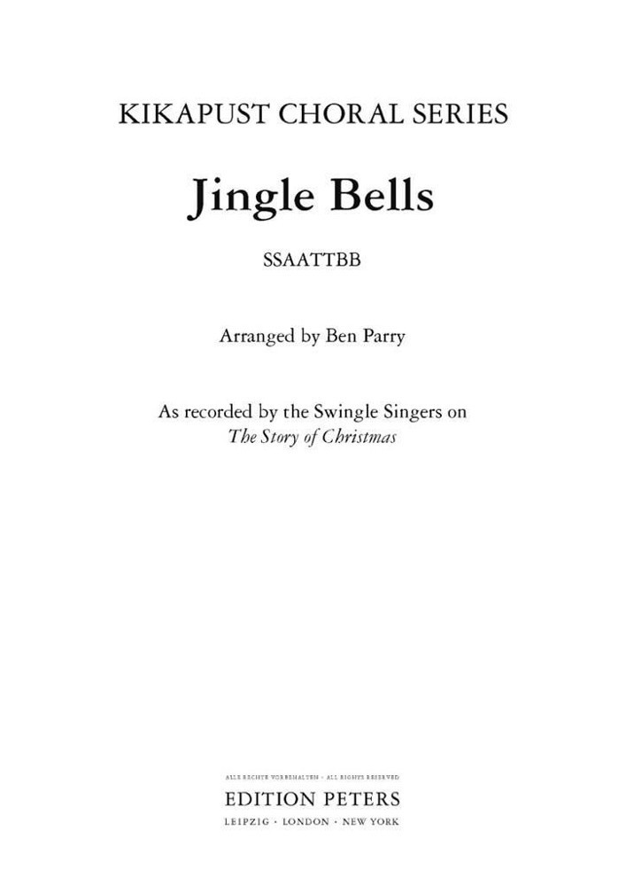 Parry: Jingle Bells SSAATTBB published by Peters