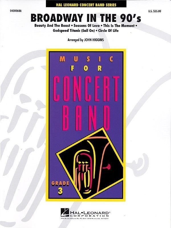 Broadway in the 90's  for Concert Band/Harmonie published by Hal Leonard - Set (Score & Parts)