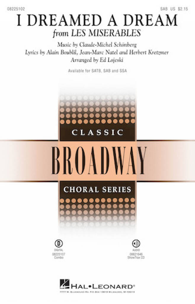 Schonberg: I Dreamed A Dream (Les Misrables) SAB published by Hal Leonard