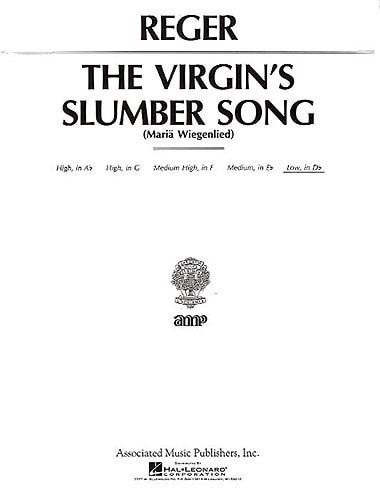 Reger: Virgins Slumber Song in Db published by Schirmer