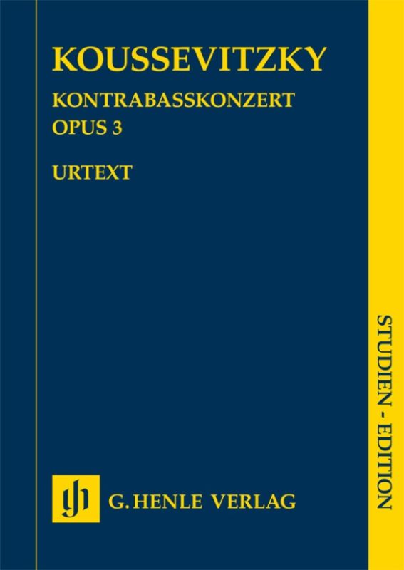 Koussevitzky: Double Bass Concerto Opus 3 (Study Score) published by Henle