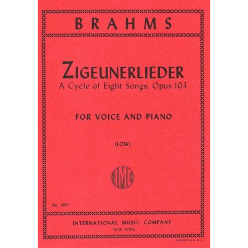 Brahms: Zigeunerlieder for Low Voice published by IMC