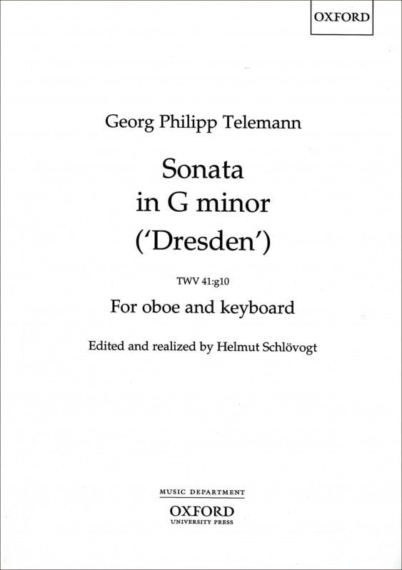 Telemann: Sonata in G minor ['Dresden'] TWV 41 for Oboe published by OUP