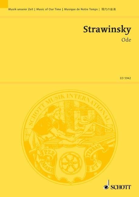 Stravinsky: Ode by (Study Score) published by Schott