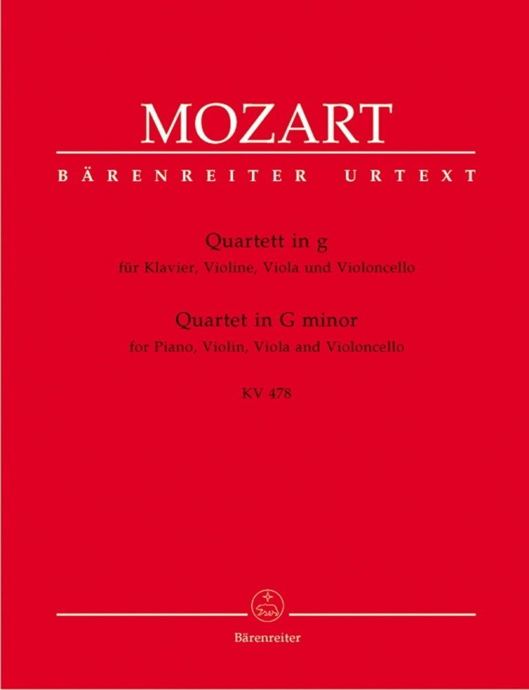 Mozart: Piano Quartet in G minor K478 published by Barenreiter