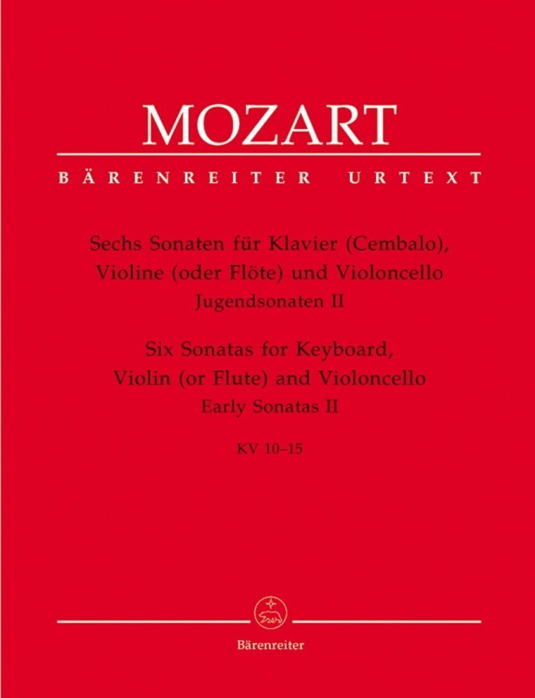 Mozart: Sonatas for Keyboard, Violin (Flute) and Cello K10-15 published by Barenreiter