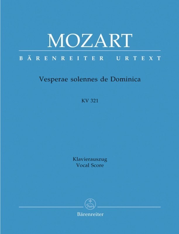 Mozart: Vesperae solennes de Dominica (K321) published by Barenreiter Urtext - Vocal Score